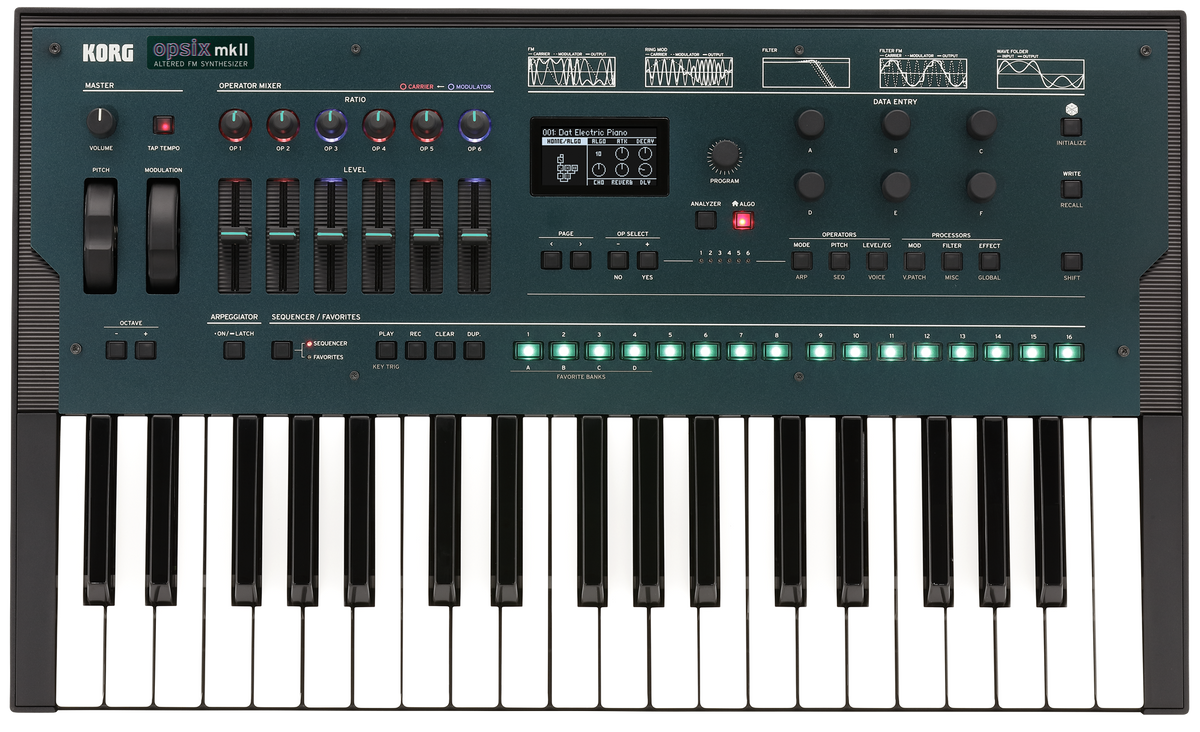 Korg Synthesizer, digitaal, opsix mk II, Altered FM Synthese, 37 toetsen