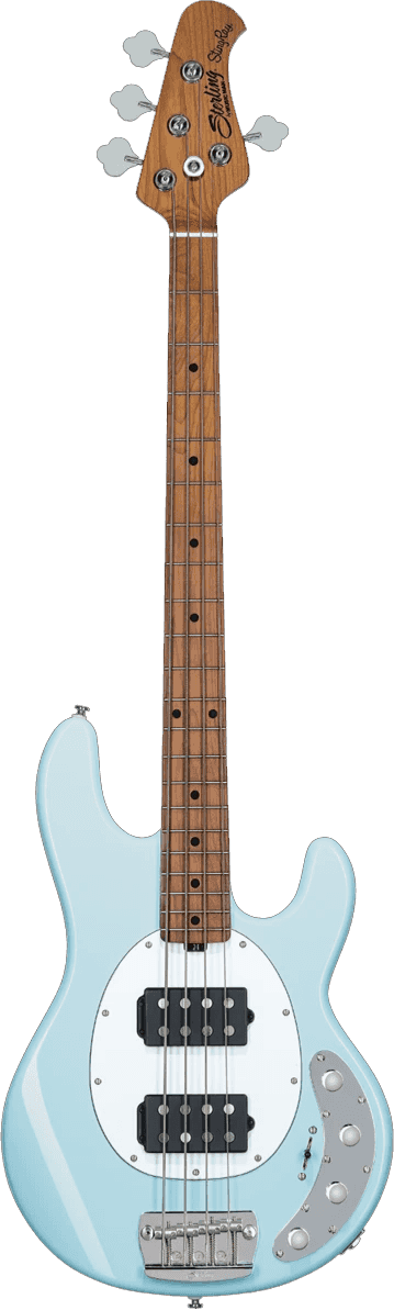 Sterling by Music Man StingRay RAY34HH Daphne Blue – elektrische basgitaar