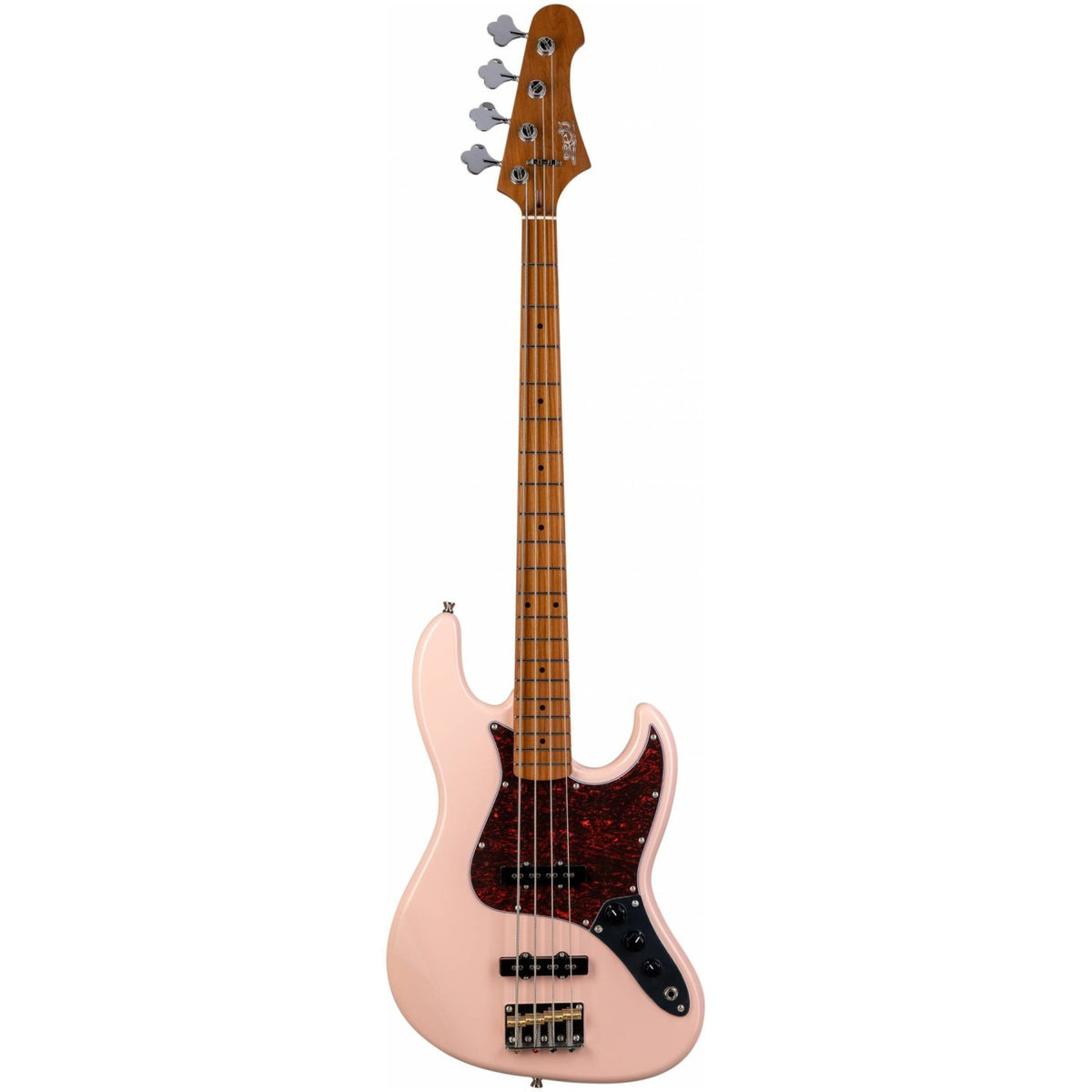 JET Guitars JJB-300 PK – elektrische basgitaar – JB-stijl Bas Schelp Roze, palissander toets
