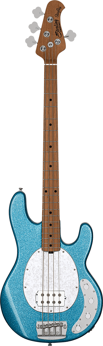 Sterling by Music Man StingRay RAY34 Blue Sparkle – elektrische basgitaar