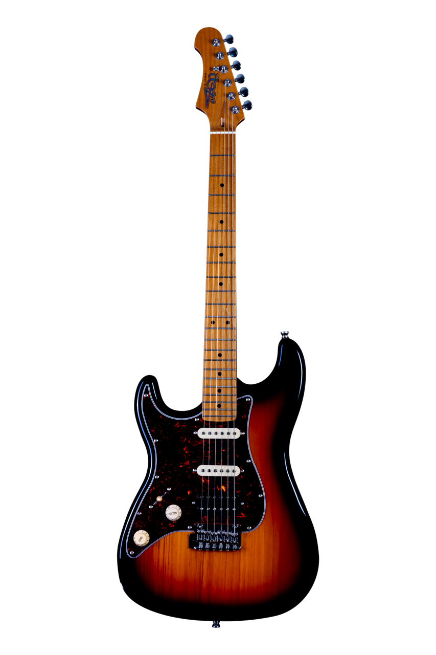 JET Guitars JS-400 SB LH – elektrische gitaar – S-stijl HSS Linkshandig Zonsopgang