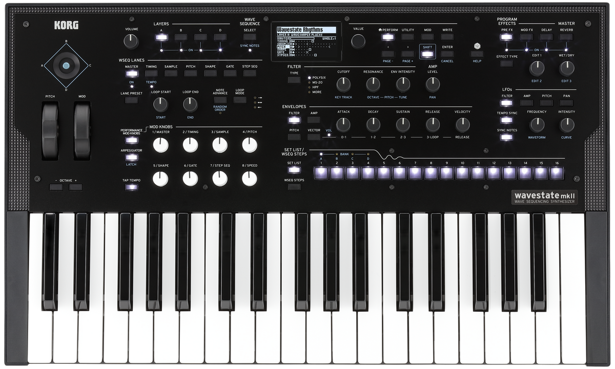 Korg Synthesizer, digitaal, wavestate Mk2, Wave-Sequencing 2.0, 37 toetsen