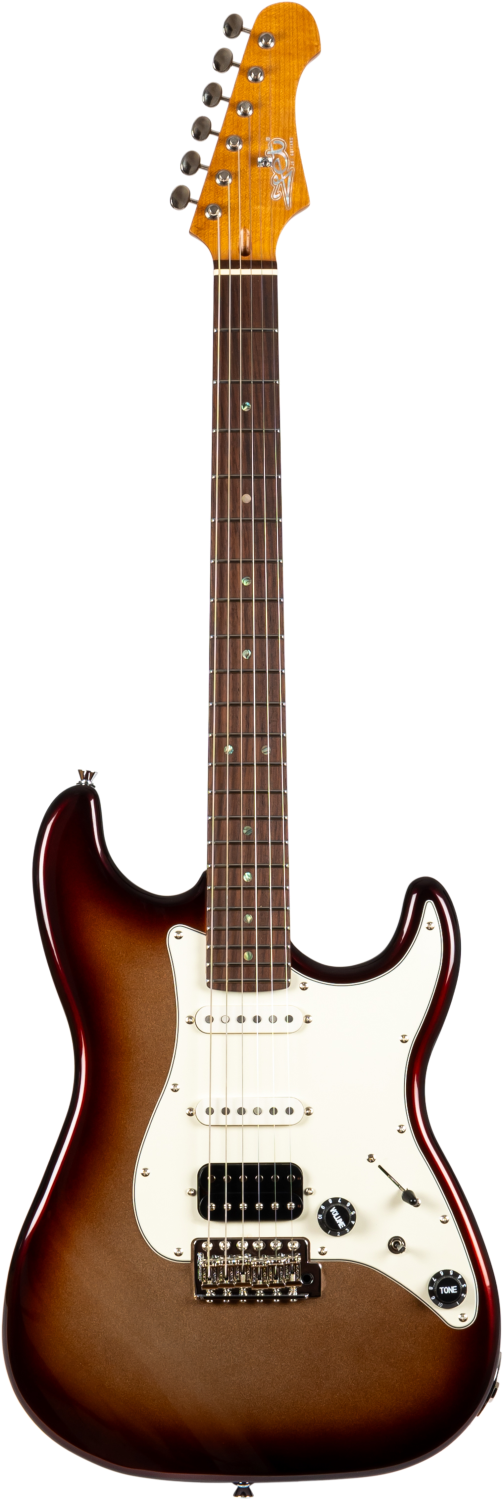 JET Guitars JS-40 Metallic Burst – elektrische gitaar – S-stijl HSS Metallic Burst, palissander toets