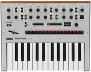 Korg Synthesizer, analoog, monologue, 25 toetsen, zilver