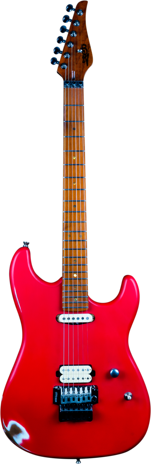 JET Guitars JS-850 RLC, S-style Red 'relic' – elektrische gitaar – S-stijl Rood 'relic'