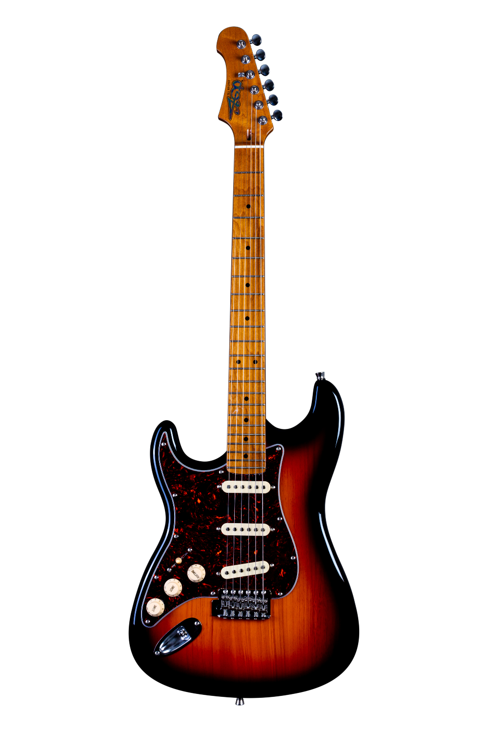 JET Guitars JS-300 SB LH – elektrische gitaar – S-stijl SSS Linkshandig Sunburst