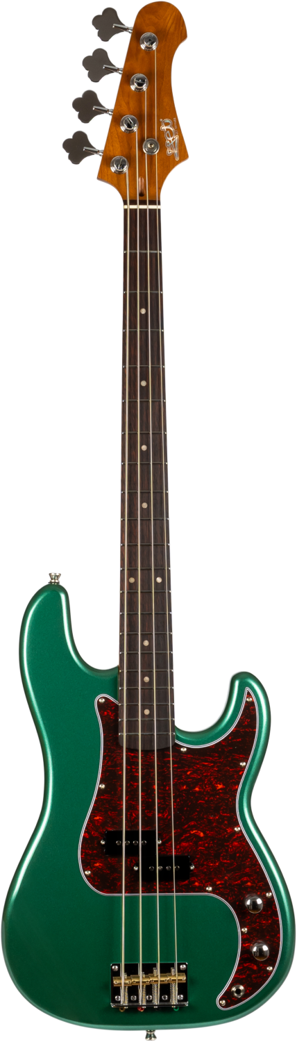 JET Guitars JPB-300 SG R – elektrische basgitaar – PB-stijl Bas Groen, palissander toets