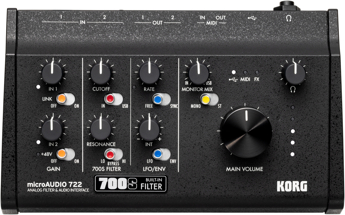 Korg Audio Interface, microAUDIO722, 2 In / 2 Out, 24-bit/192 kHz, USB-C, Filter