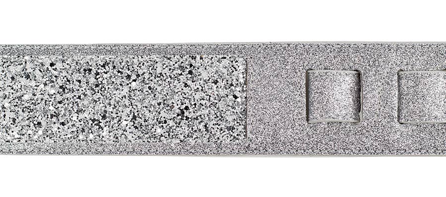 Gaucho GST-250-SI Sparkling Series Gitaarband van glanzend kunstleer, sprankelend zilver