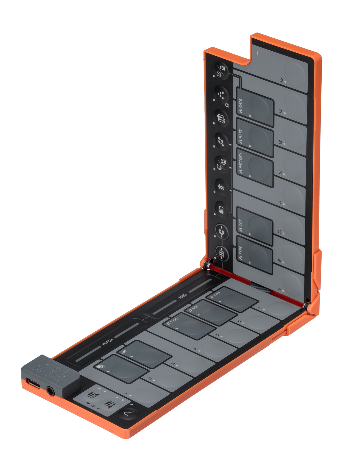 Korg USB-controller, nanoKEY Fold, 25 toetsen, Inklapbaar, Lava Orange, Ltd.