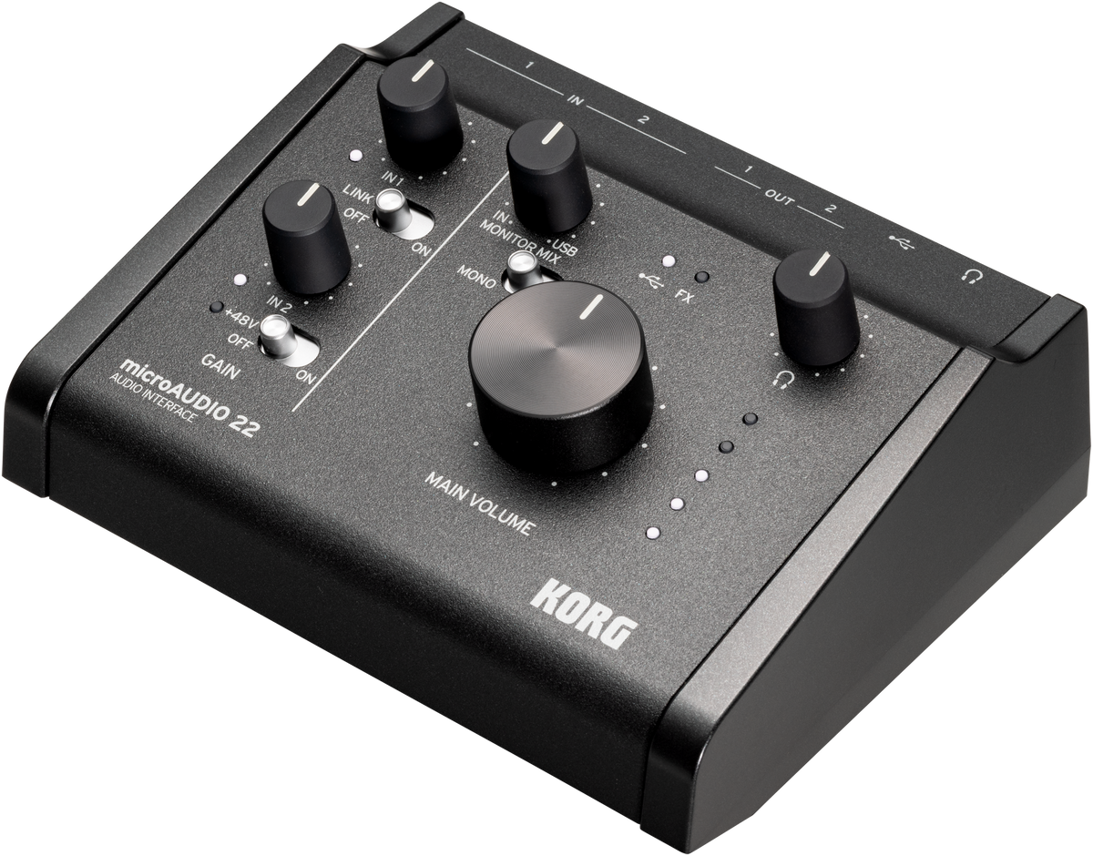 Korg Audio Interface, microAUDIO22, 2 In / 2 Out, 24-bit/192kHz, USB-C, Software