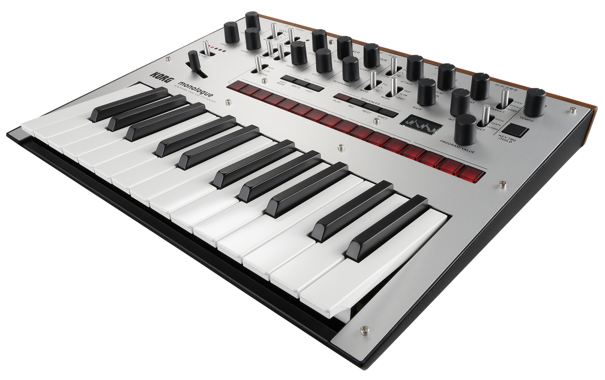 Korg Synthesizer, analoog, monologue, 25 toetsen, zilver