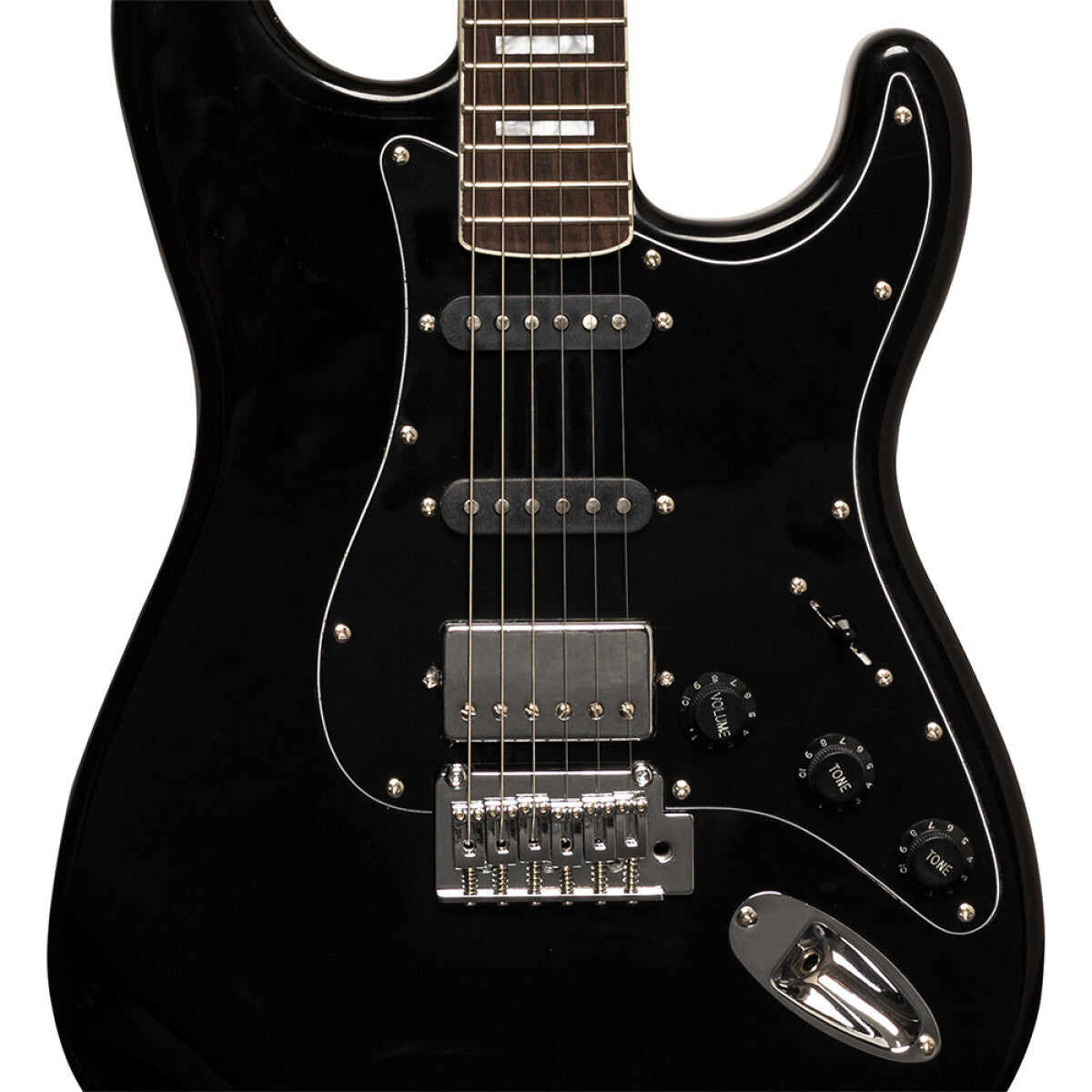 Stagg SES-60 BLK S-style elektrische gitaar Zwart