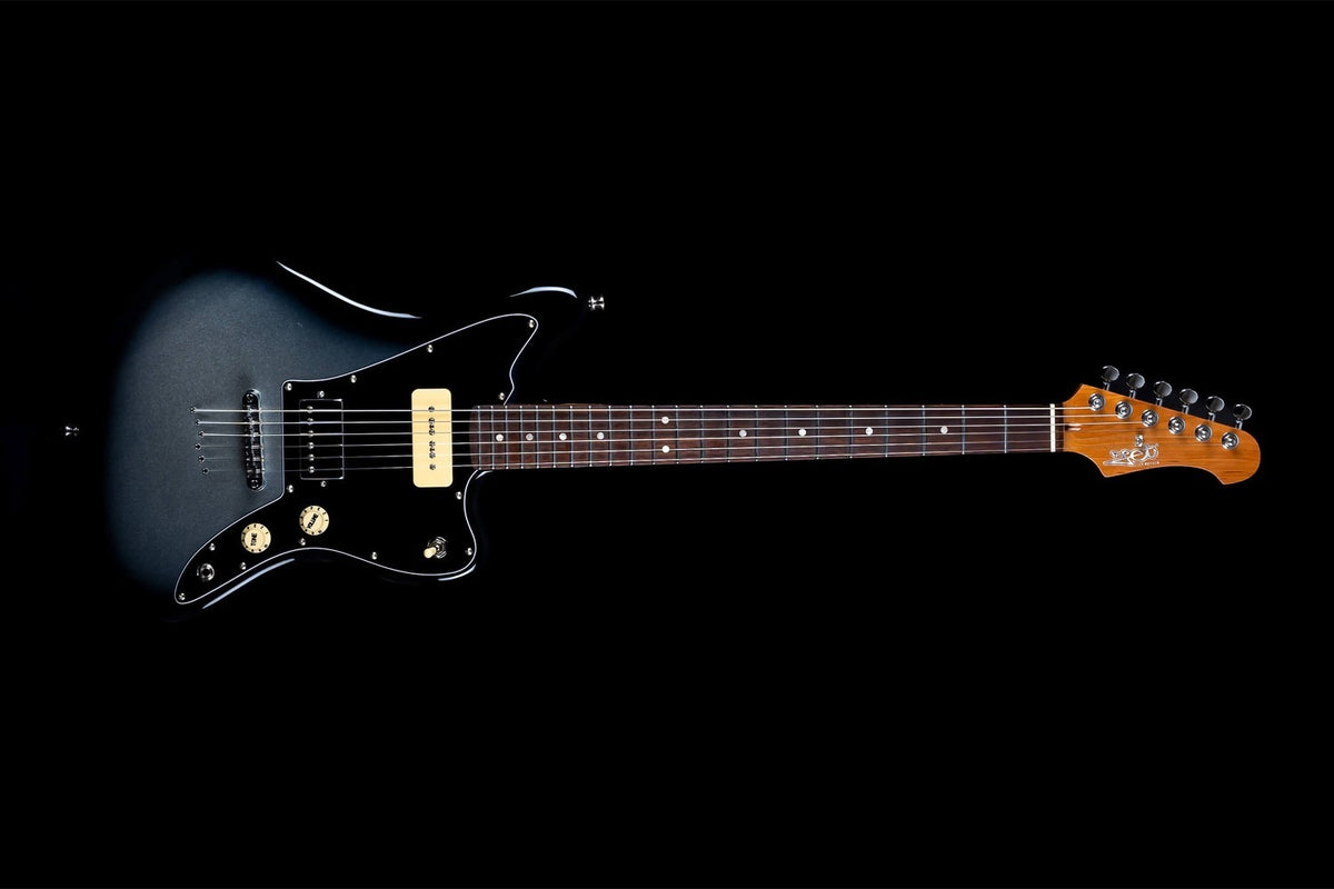 JET Guitars JJ-350 Baritone Moonburst – elektrische gitaar – J-stijl bariton-schaal H-P90 MoonBurst, palissander toets