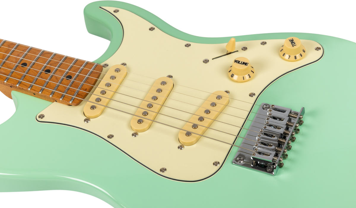 JET Guitars JS-300 MINI SFG – elektrische gitaar – Mini S-stijl SSS SF Groen
