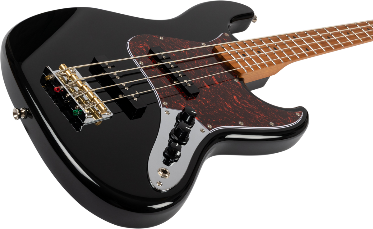 JET Guitars JJB-300 BK – elektrische basgitaar – JB-stijl Bas Zwart, palissander toets