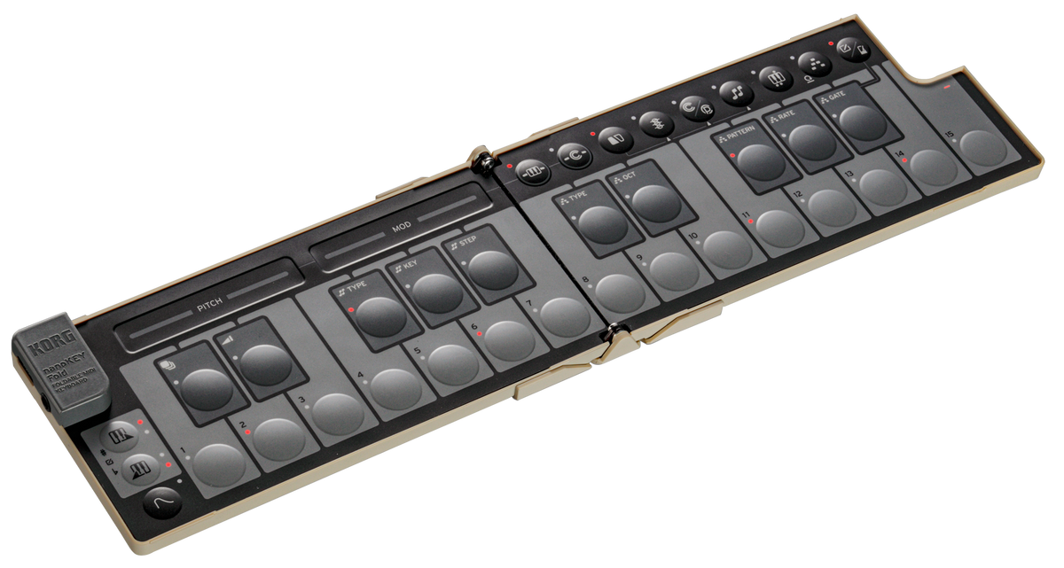 Korg USB-controller, nanoKEY Fold, 25 toetsen, Inklapbaar, zandbeige,Ltd.