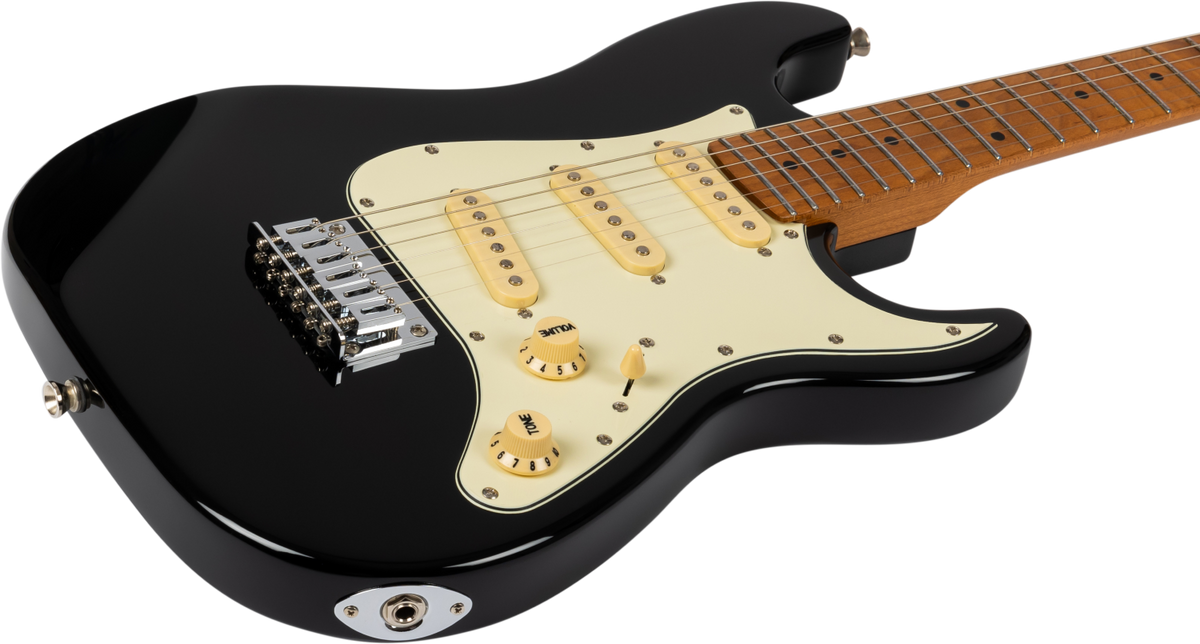 JET Guitars JS-300 MINI BK – elektrische gitaar – Mini S-stijl SSS Zwart