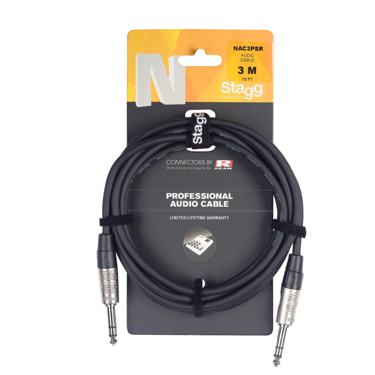 Stagg NAC3PSR n-Serie audiokabel jack/jack (m/m), stereo, 3 m