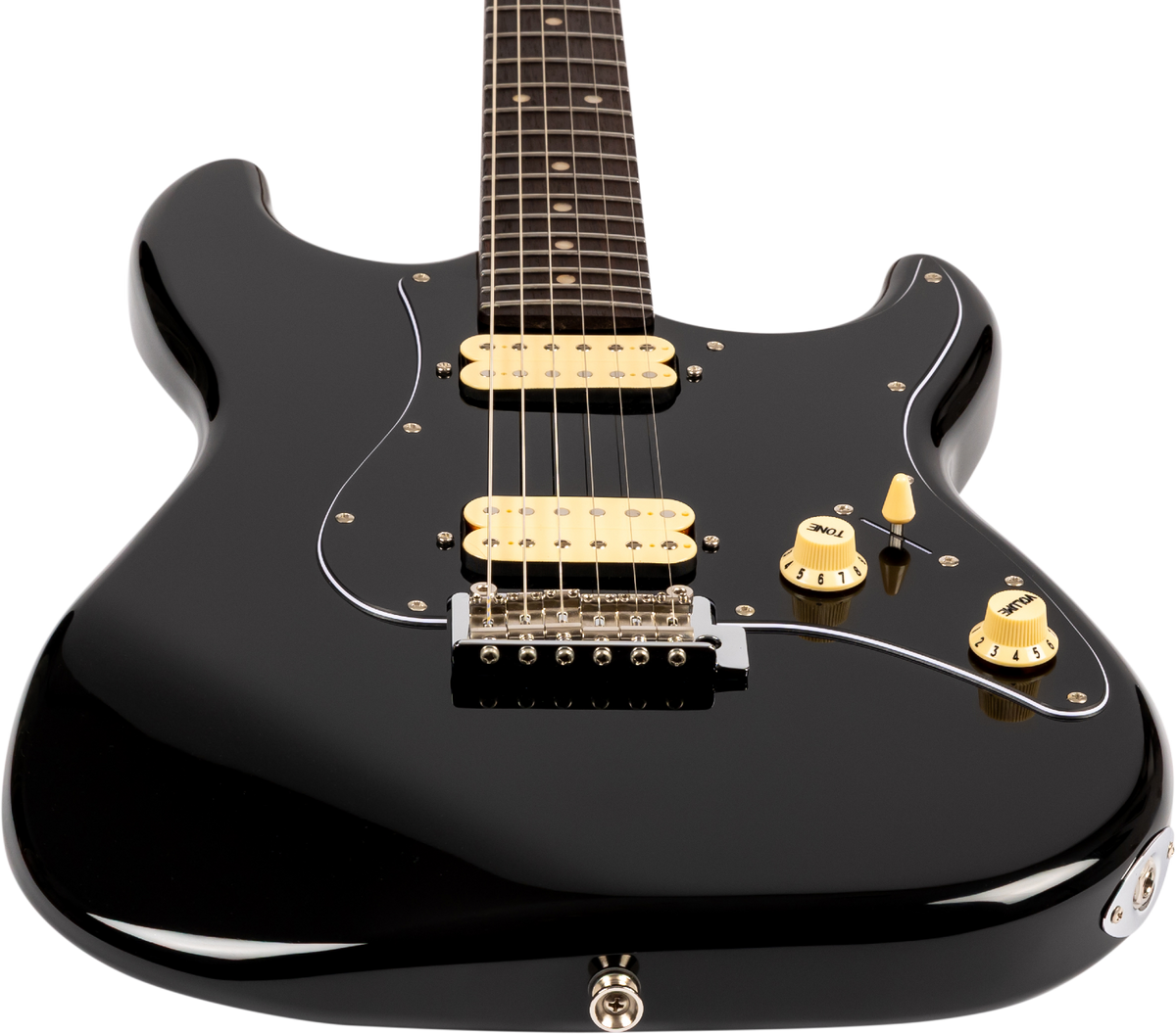 JET Guitars JS-400 BKR H – elektrische gitaar – S-stijl HH Zwart, palissander toets