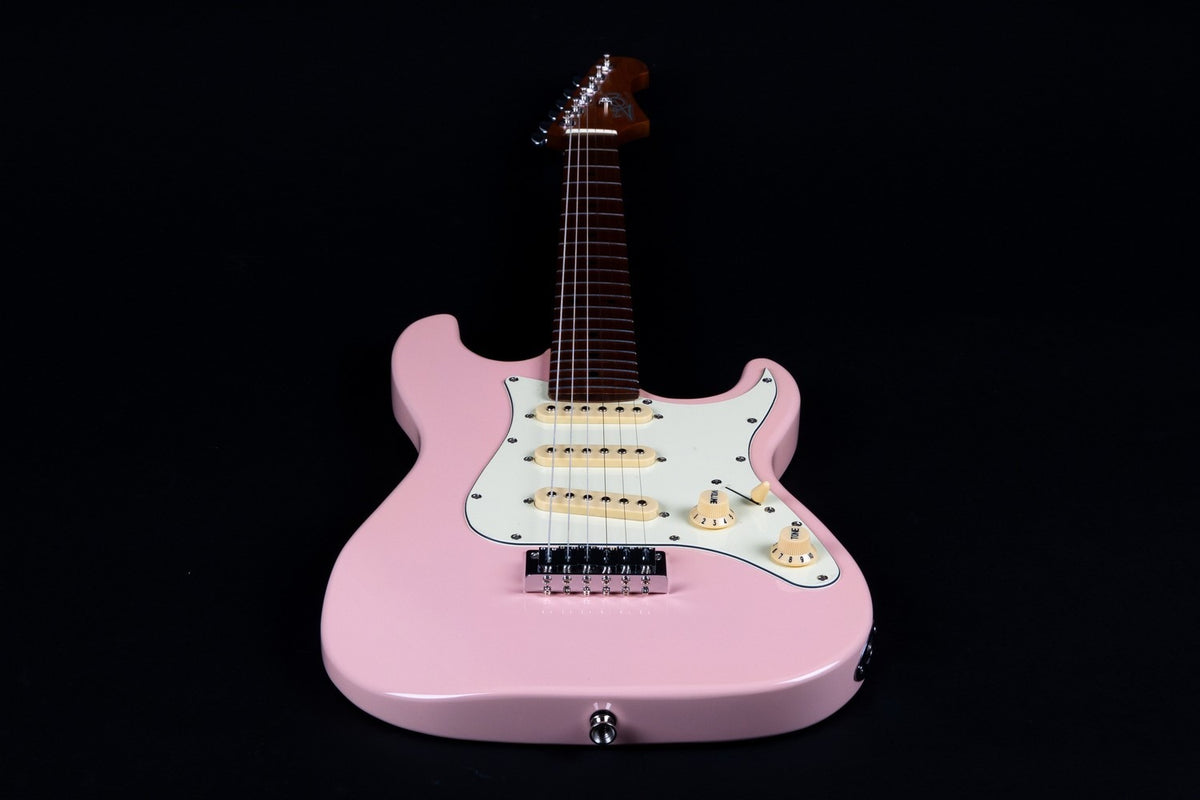 JET Guitars JS-300 MINI PK – elektrische gitaar – MINI S-stijl SSS Schelp Roze
