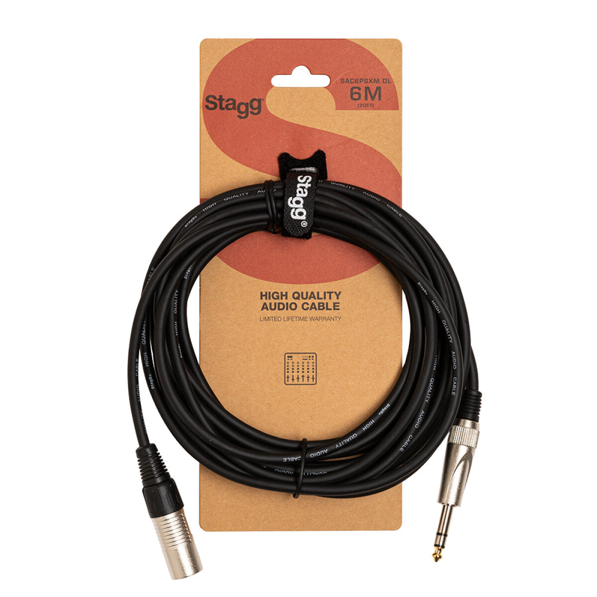 Stagg SAC6PSXM DL audiokabel, XLR-jack (m/m), 6 m, gebalanceerd