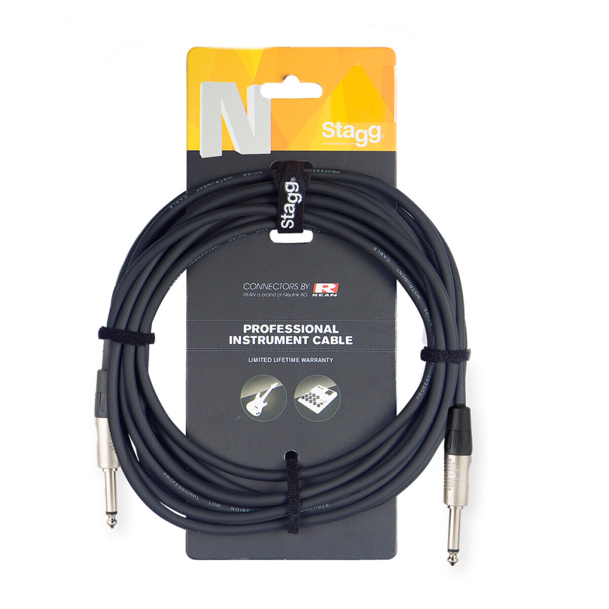Stagg NGC1,5R instrumentkabel jack/jack (m/m), 1,5 m