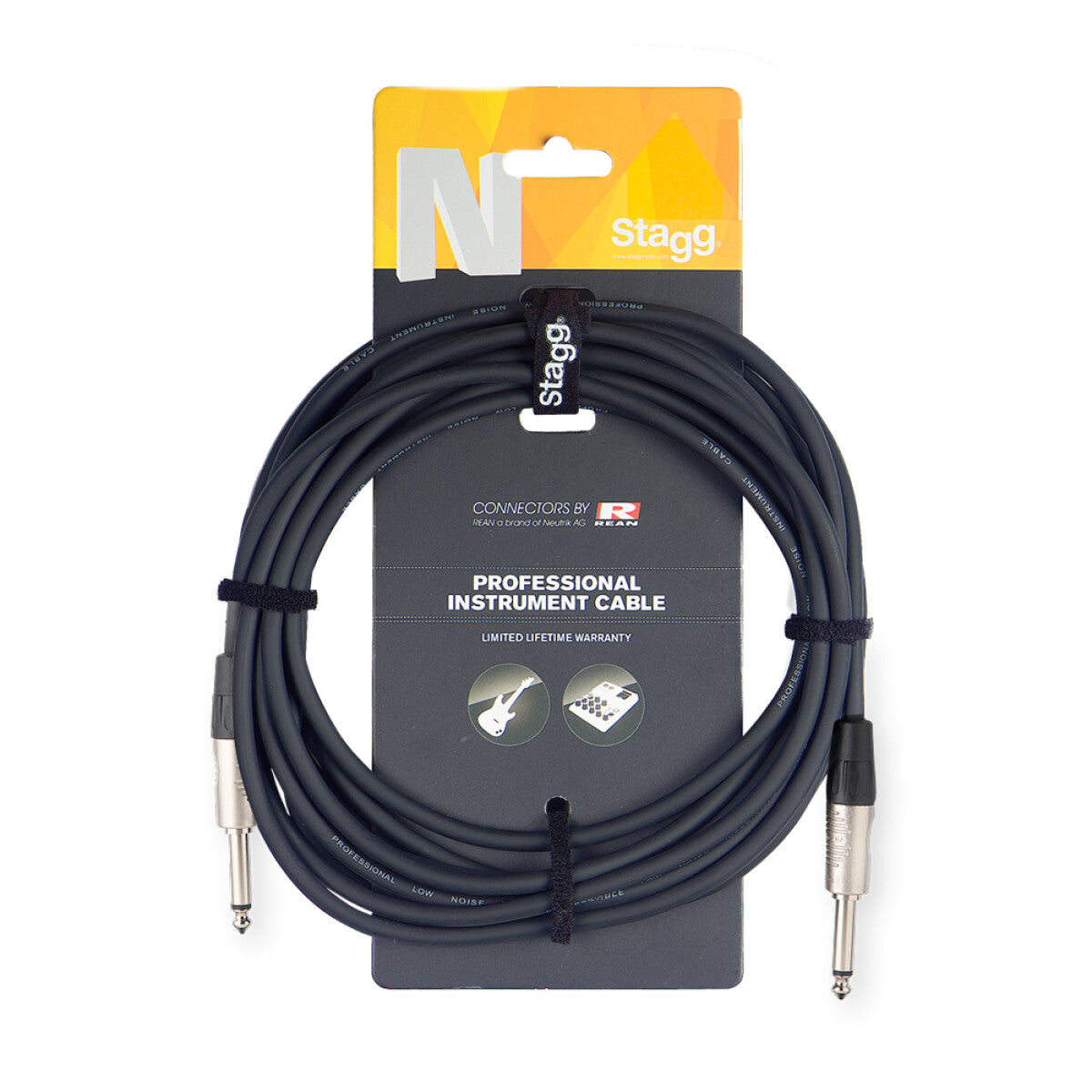 Stagg NGC3R instrumentkabel jack/jack (m/m), 3 m