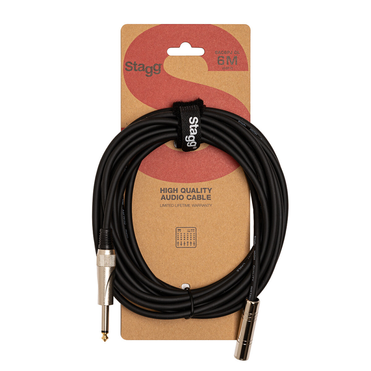 Stagg SAC6PJ DL audiokabel jack/jack (m/v), 6 m
