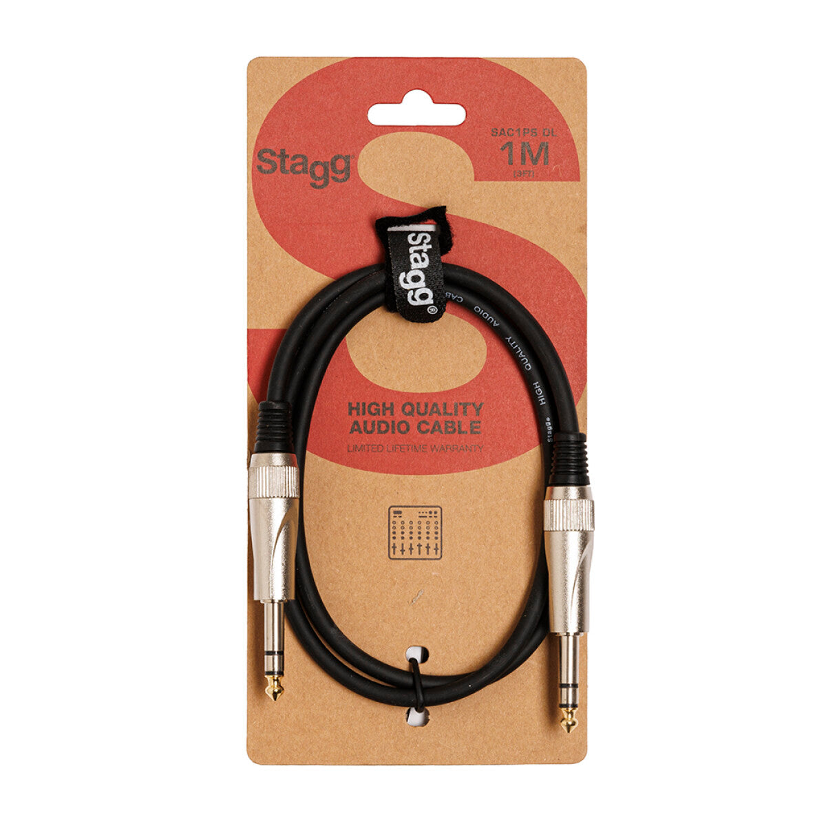 Stagg SAC1PS DL audiokabel jack/jack (stereo, m/m), 1 m