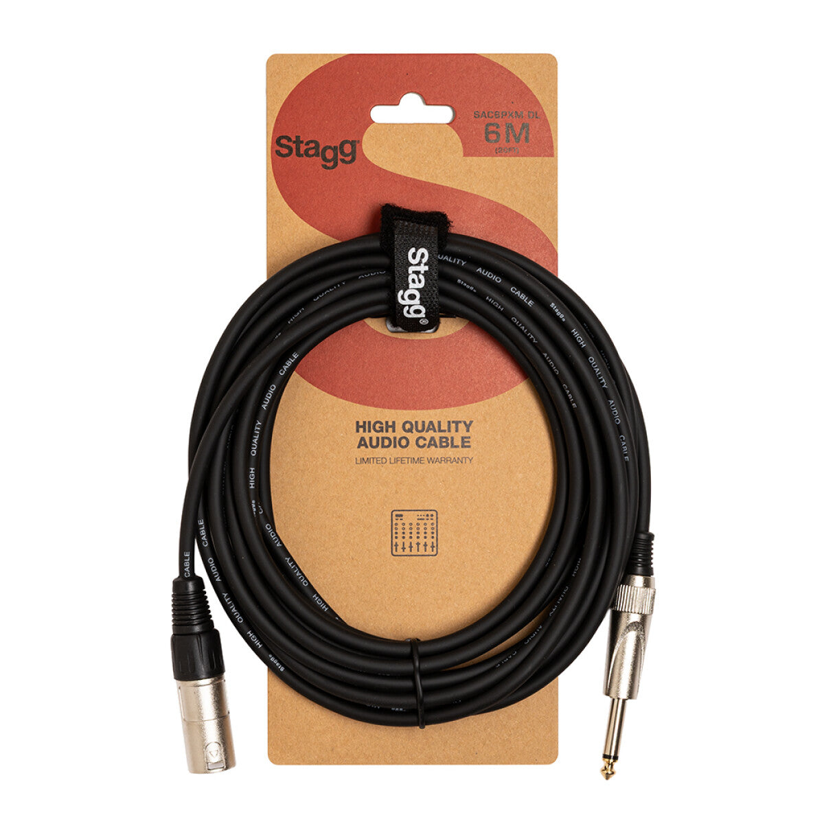 Stagg SAC6PXM DL audiokabel XLR/jack (m/m), 6 m