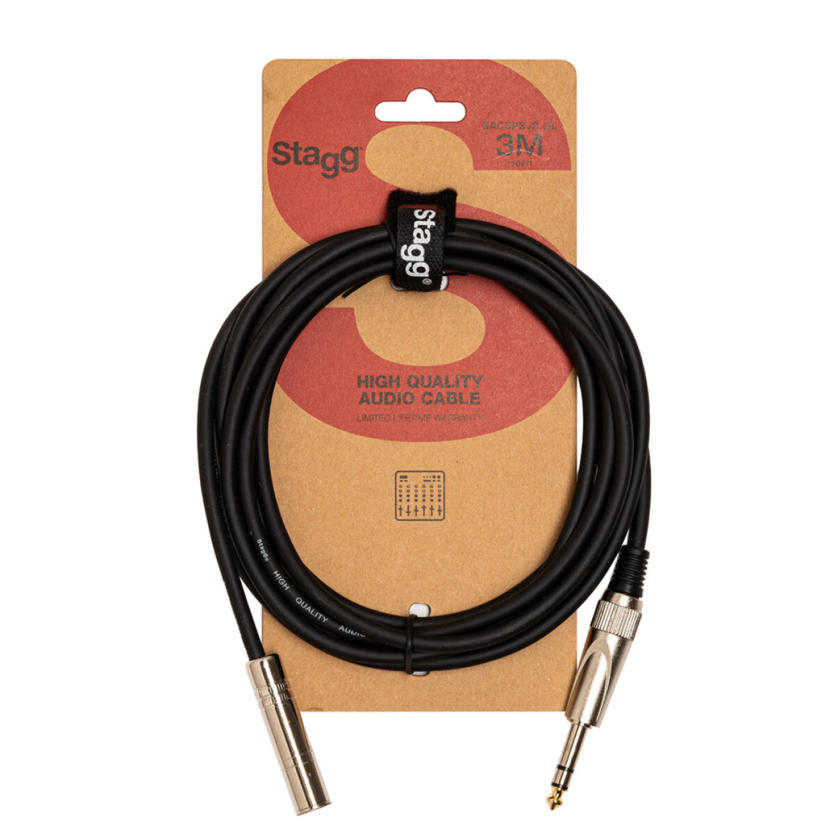 Stagg SAC3PSJS DL audiokabel jack/jack (stereo, m/v), 3 m
