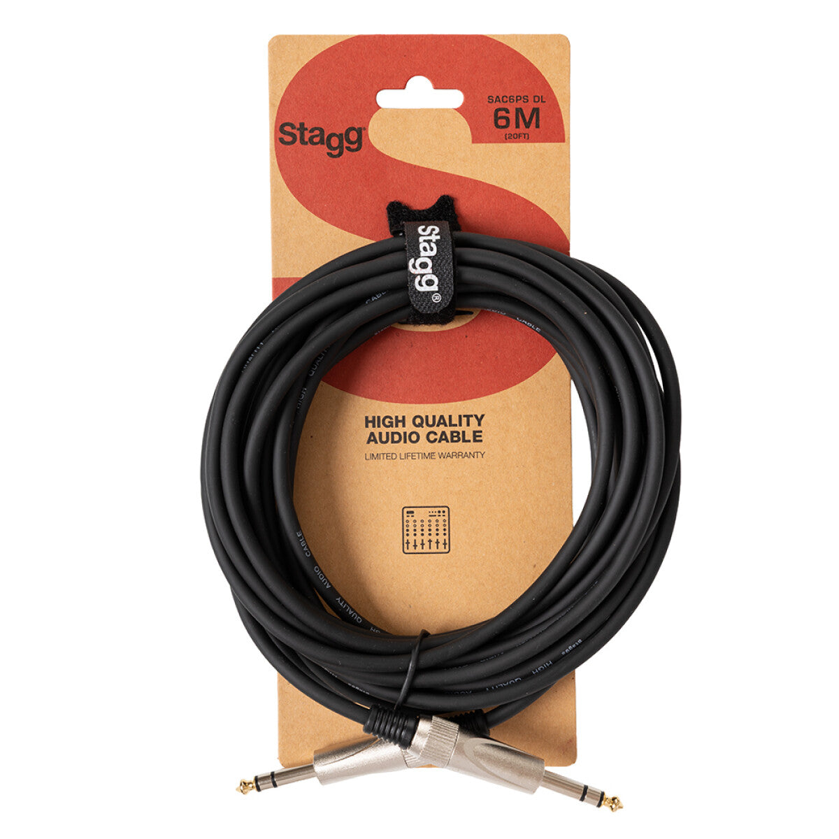 Stagg SAC6PS DL audiokabel jack/jack (stereo, m/m), 6 m