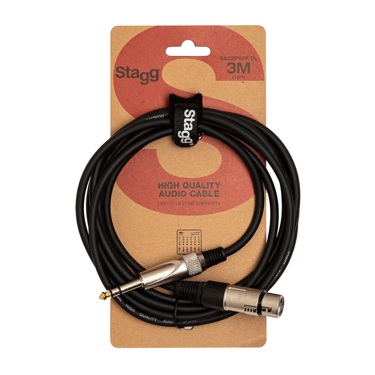Stagg SAC3PSXF DL audiokabel XLR/jack (v/m), 3 m
