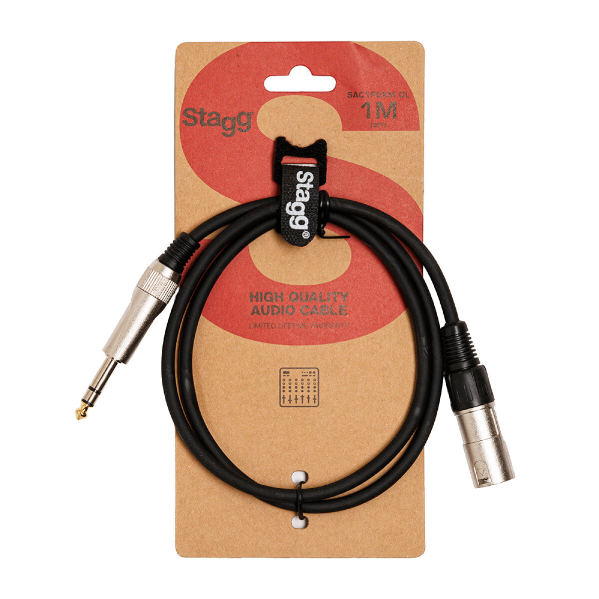 Stagg SAC1PSXM DL audiokabel, XLR-jack (m/m), 1 m, gebalanceerd