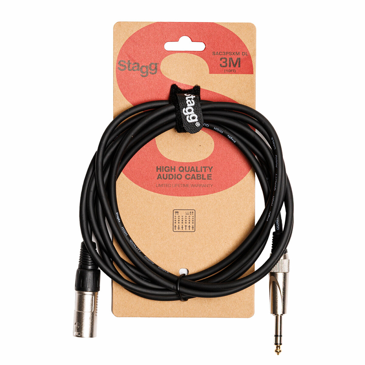 Stagg SAC3PSXM DL audiokabel, XLR-jack (m/m), 3 m, gebalanceerd
