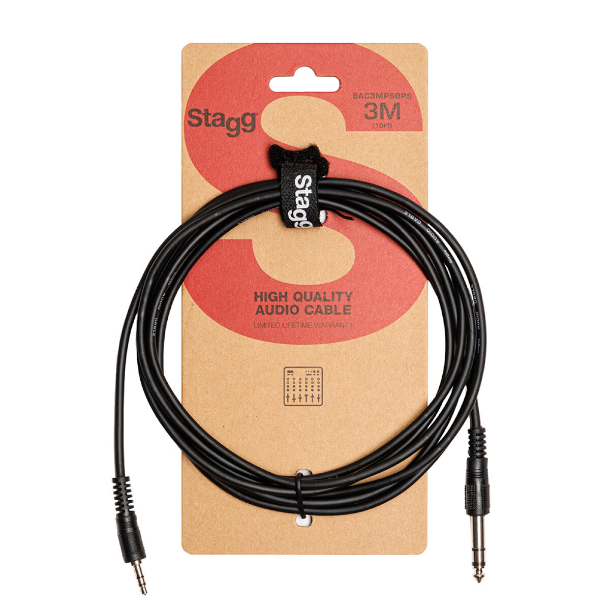 Stagg SAC3MPSBPS audiokabel, jack/mini-jack (m/m), stereo, 3 m