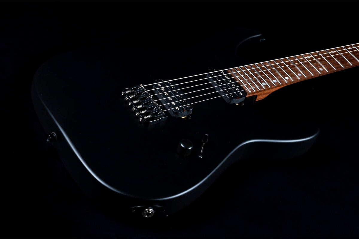 JET Guitars JS-501 BK Stygian – elektrische gitaar – S-stijl Stygian HH Satijn Zwart, palissander toets