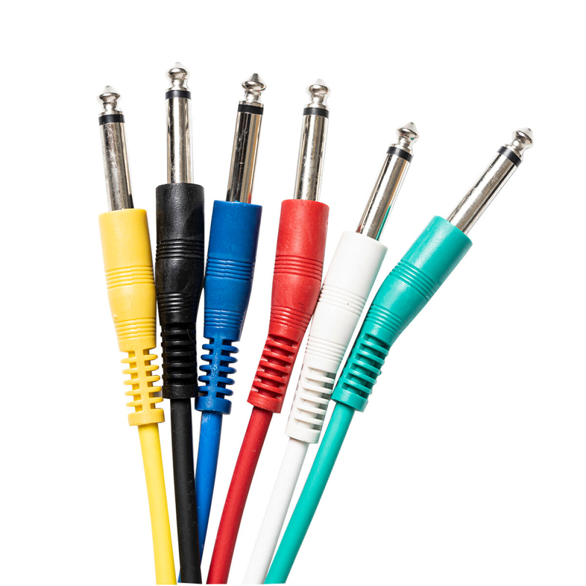 Stagg SPC030 E 6 stuks mono patchkabels, jack/jack met aangegoten pluggen, 30 cm