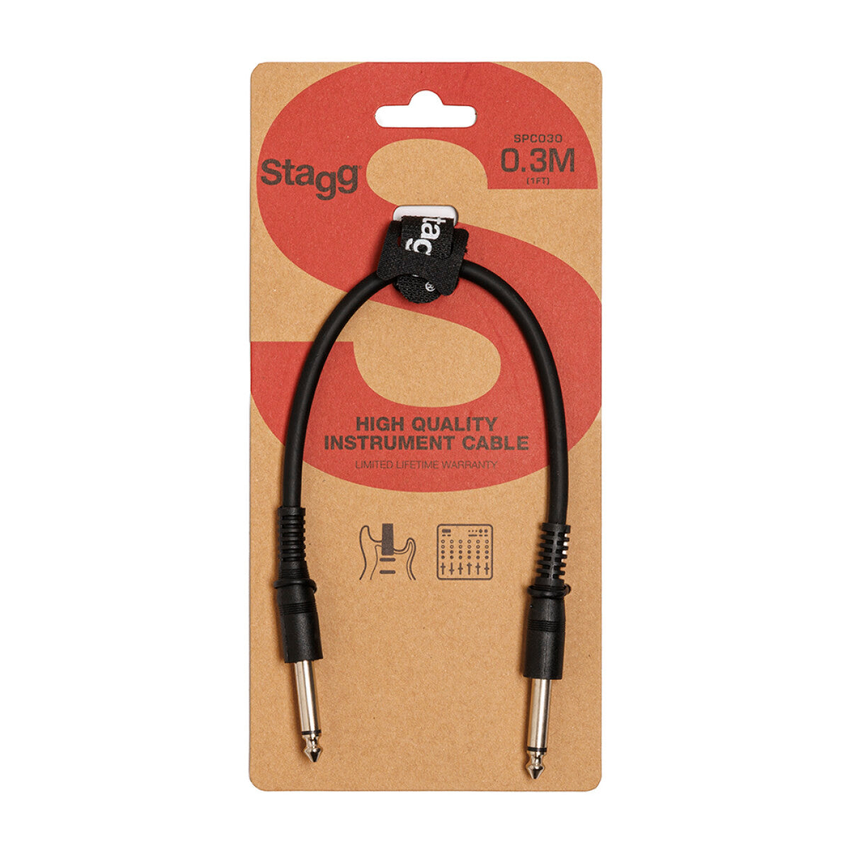 Stagg SPC030 mono patchkabel jack/jack (m/m), 30 cm