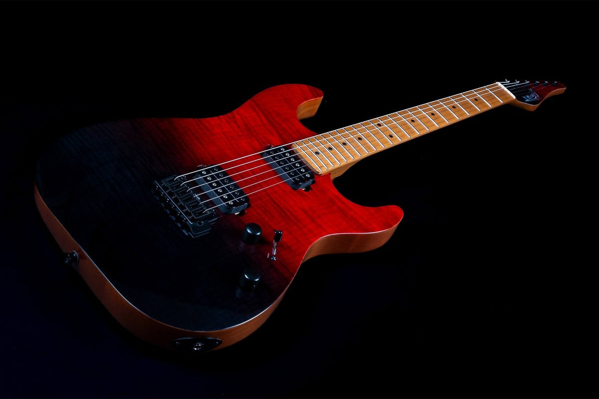 JET Guitars JS-1000 Vulcano – elektrische gitaar – S-stijl HH transparant Rood