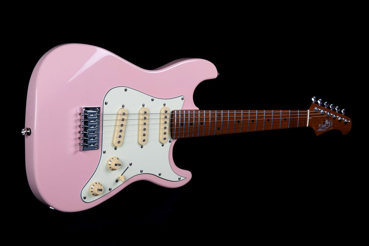 JET Guitars JS-300 MINI PK – elektrische gitaar – MINI S-stijl SSS Schelp Roze