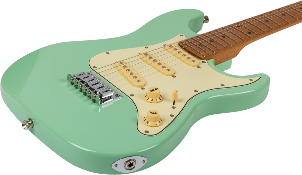 JET Guitars JS-300 MINI SFG – elektrische gitaar – Mini S-stijl SSS SF Groen