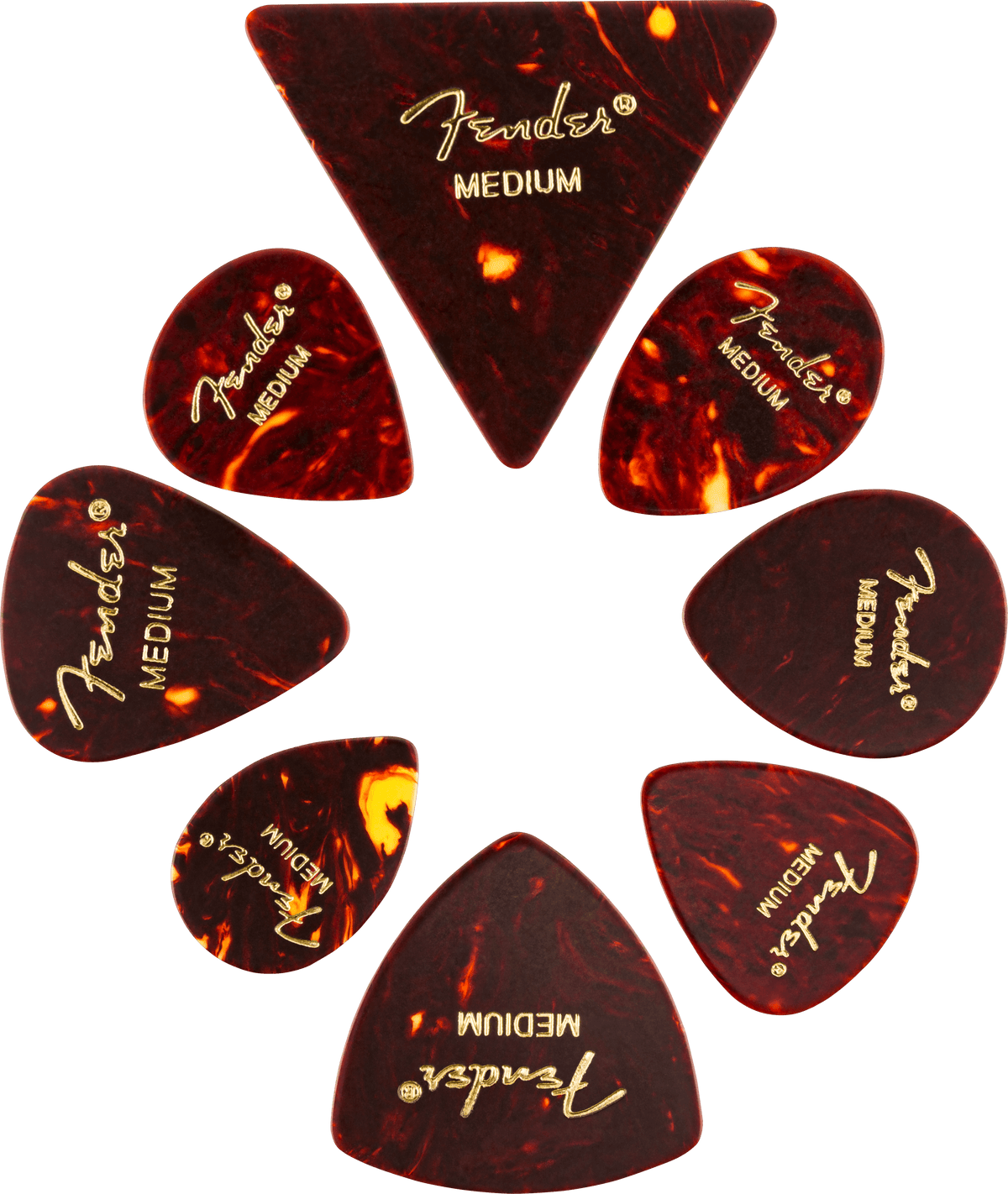Fender 0980200300 Plectrum Variety Pack Medium Tortoise 8-Pack