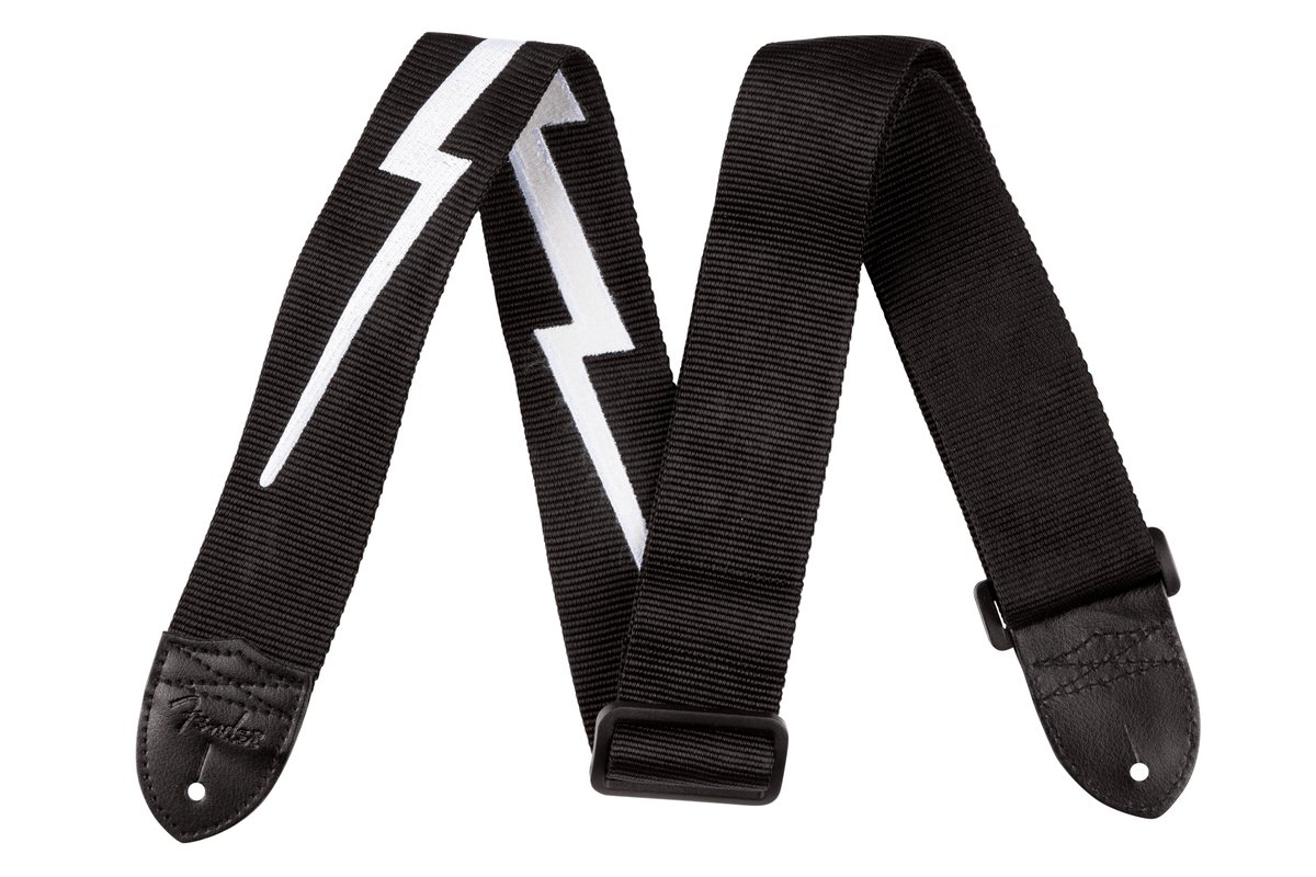 Fender 0990613106 Gitaarband 5 cm Breed Nylon Lightning Bolt Zwart