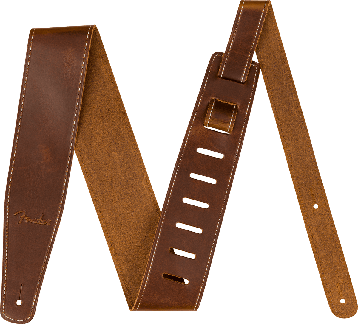 Fender 0990641021 Broken-In Leer Gitaarband 2.5 inch Tan
