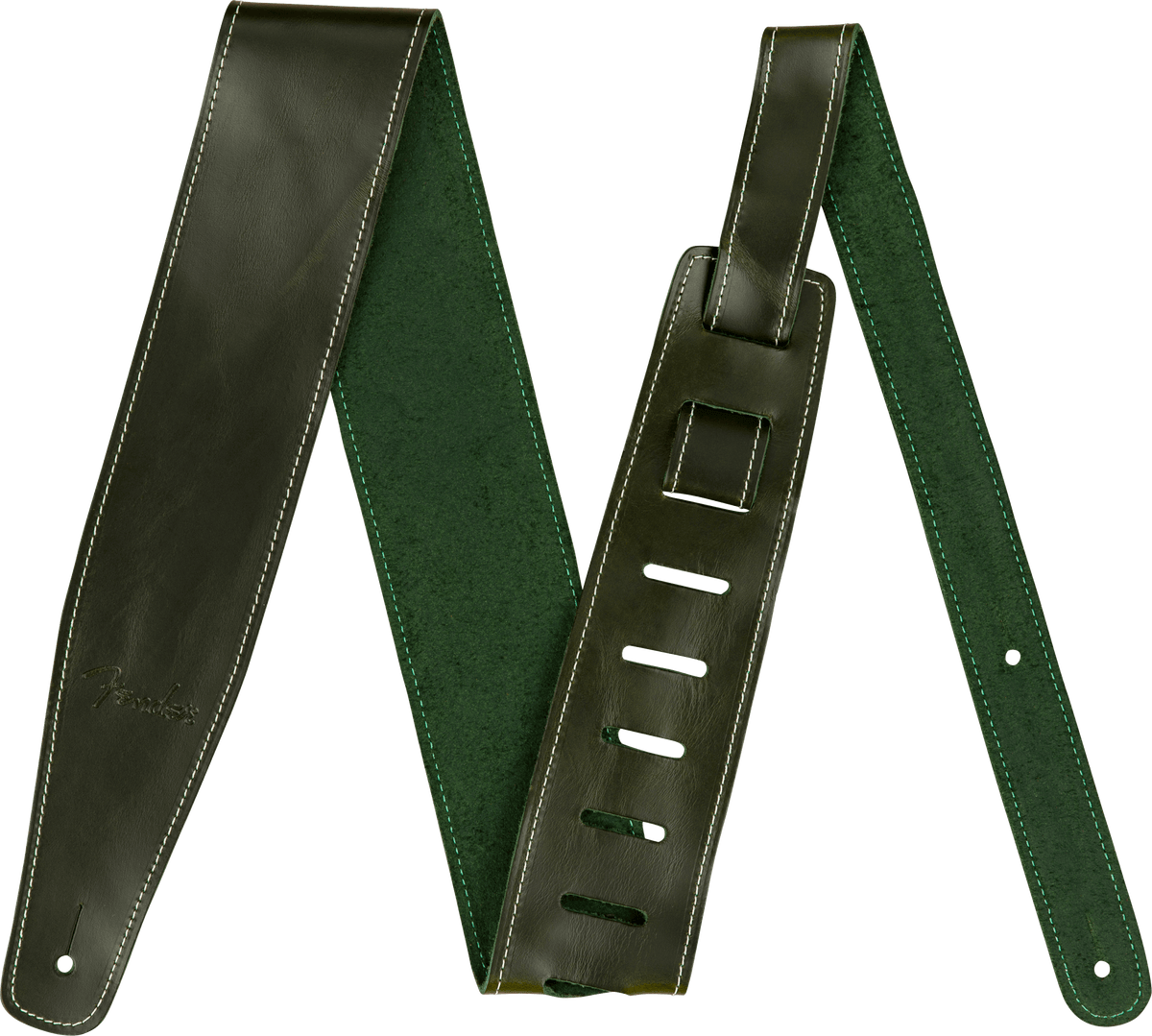 Fender 0990641062 Broken-In Leer Gitaarband 2.5 inch Groen