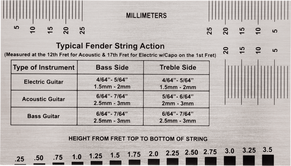 Fender String Action Gauge achterkant