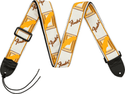 Fender 0990683000 Gitaarband 5 cm Breed met Logo Wit-Bruin-Geel