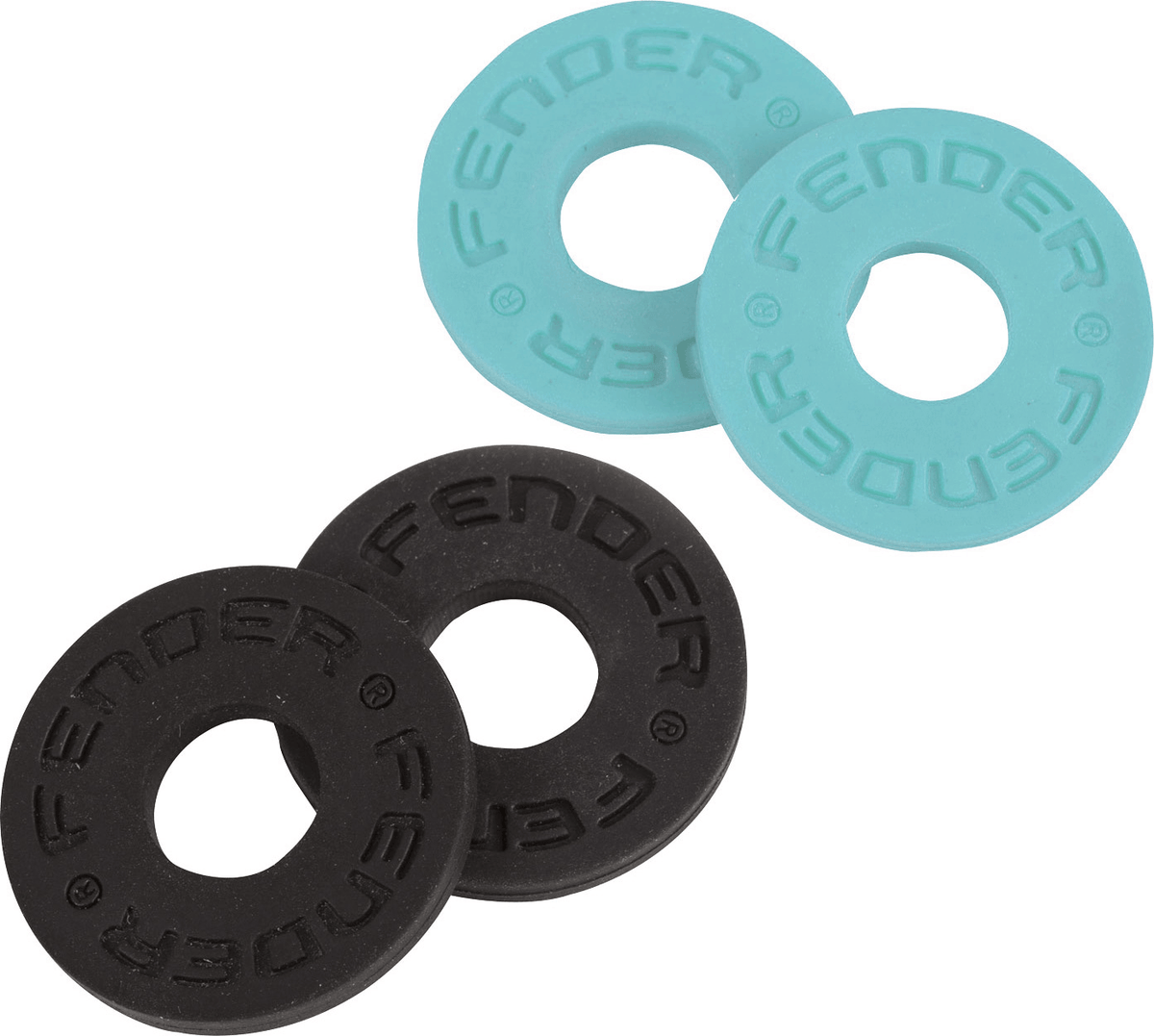 Fender 0990819010 Strap Blocks Zwart/Daphne Blue 4-Pack